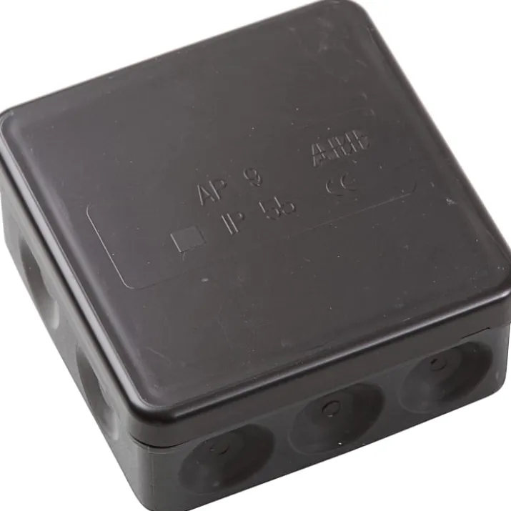 ABB AP9 forgreningsdåse, 86x86x39 mm, sort