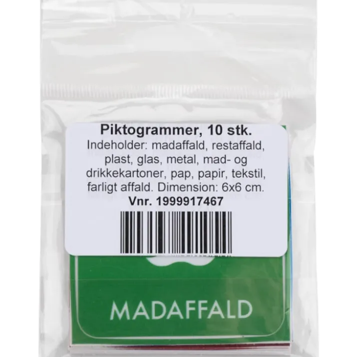 Abena blandet piktogrampakke med 10 stk, selvklæbende, 6x6 cm