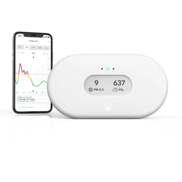 Airthings View Plus radon- og luftkvalitetsmåler, hvid