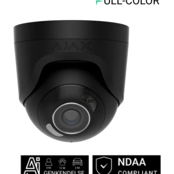 Ajax Turret overvågningskamera, 8MP, 4 mm, sort