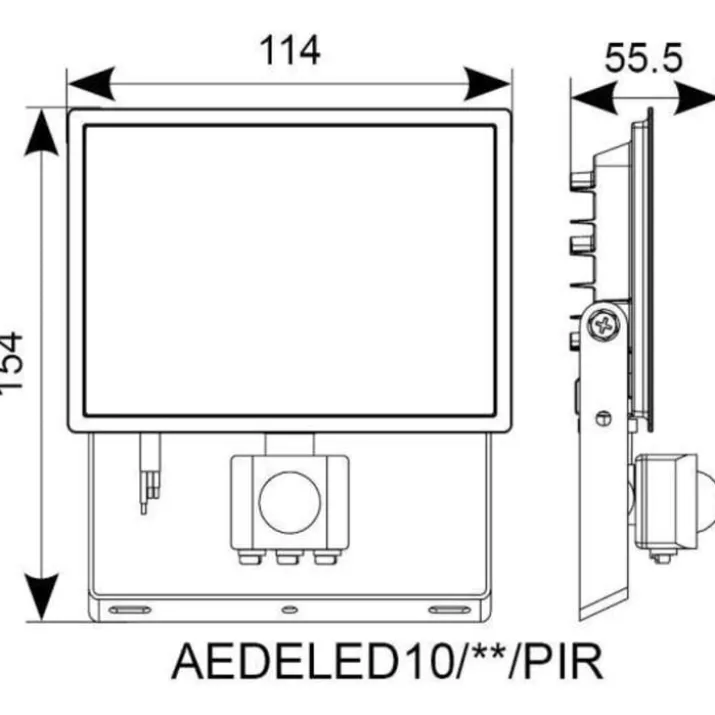 Ansell Lighting Eden projektør med sensor, 10W, 4000K