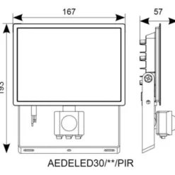 Ansell Lighting Eden projektør med sensor, 30W, 4000K