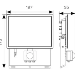 Ansell Lighting Eden projektør med sensor, 50W, 3000K