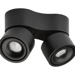 Antidark Easy Mini Double spotlampe, sideudgang, sort
