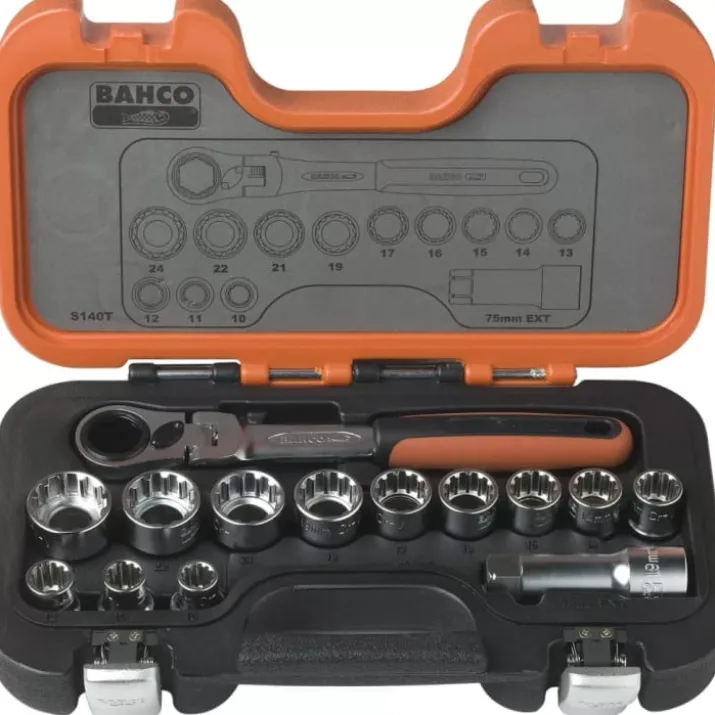 Bahco topnøglesæt 1/2" 14 dele