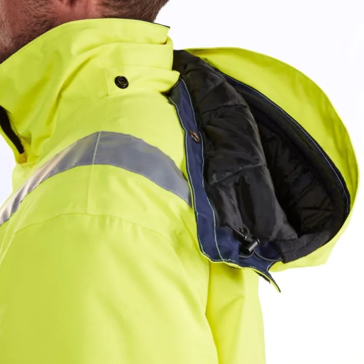 Blåkläder Workwear Hi-Vis vinterjakke, hi-vis gul/marine, str. 4XL