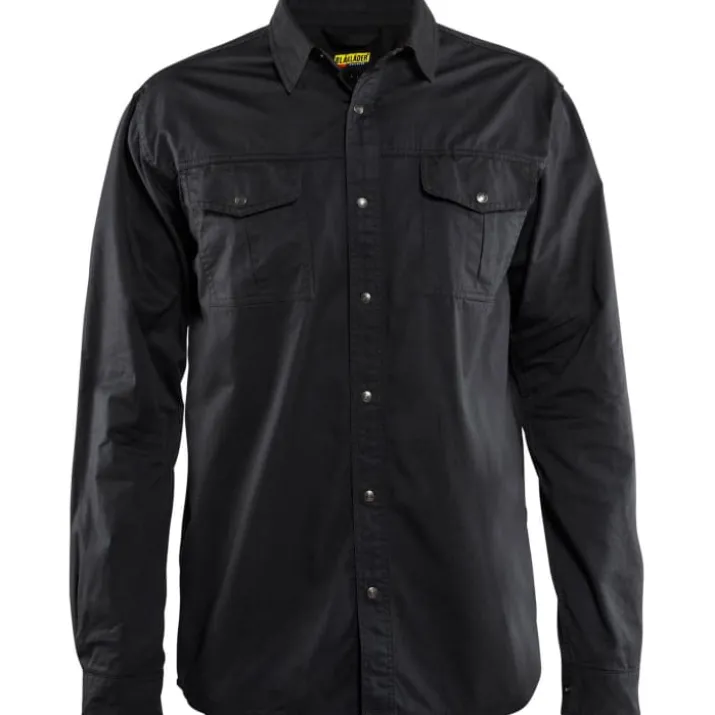 Blåkläder Workwear 3297 Twill skjorte, sort, str. 3XL