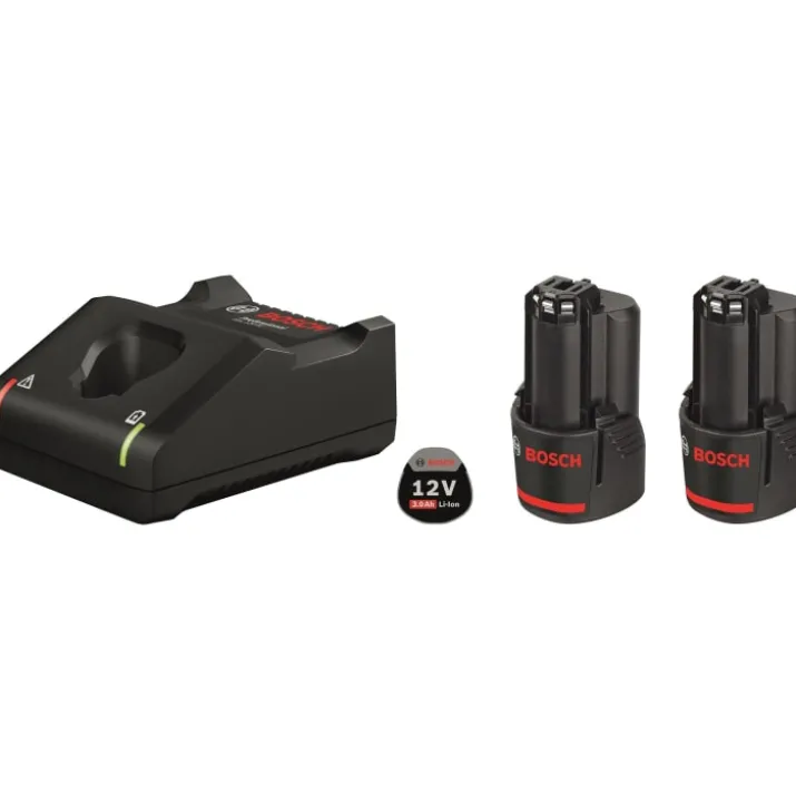 Bosch Professional oplader og 2x12V batterier, 3,0Ah