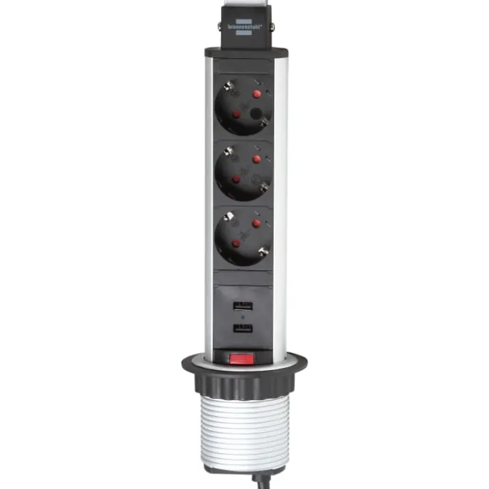 Brennenstuhl Pull-UP 3 stikdåse for indbygning m/USB