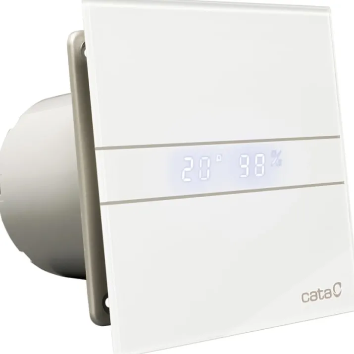 Cata E-100 GTH badventilator, fugtstyring, timer, Ø100 mm, hvid