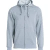 Clique Basic hoodie med lynlås, gråmeleret, str. L