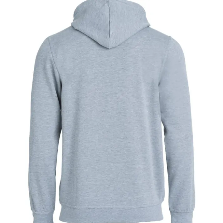 Clique Basic hoodie med lynlås, gråmeleret, str. L