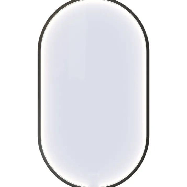 Dansani You Moon spejl med lys, 105x60 cm, sort