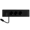 Deltaco indbygget stikkontakt, 3 stik, A+C USB-oplader, sort