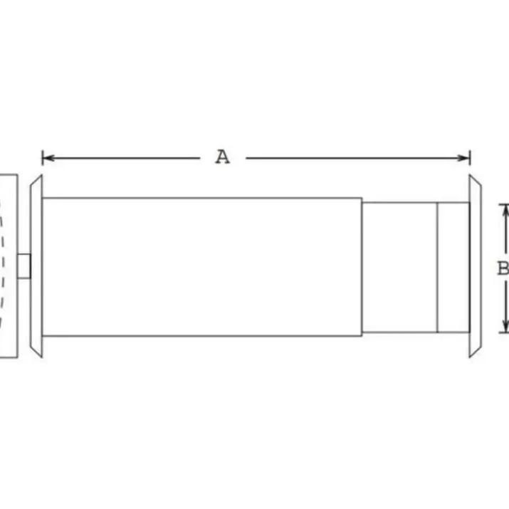 Duka friskluftventil, Ø75 mm, 230-350 mm, komplet med tallerkenventil