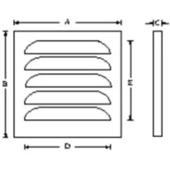 Duka jalousirist, 150x150 mm, kobber