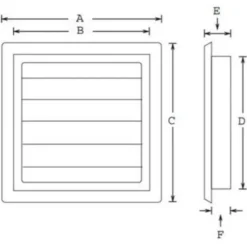 Duka jalousirist, 150x150 mm, sort