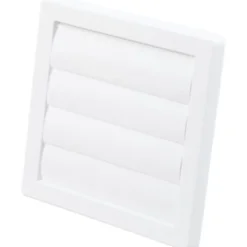 Duka lamelventil, Ø100 mm, 180x180 mm, hvid