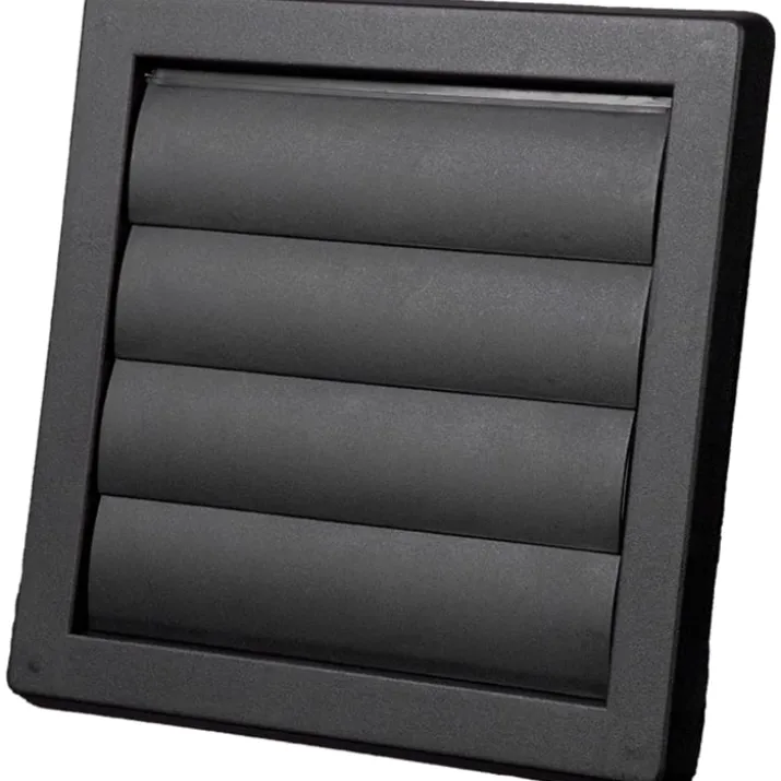 Duka lamelventil, 180x180mm, sort