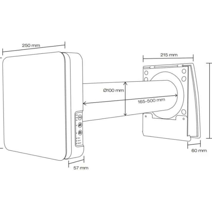 Duka One Pro 25 S ventilator med varmegenvinding, Ø100 mm, hvid