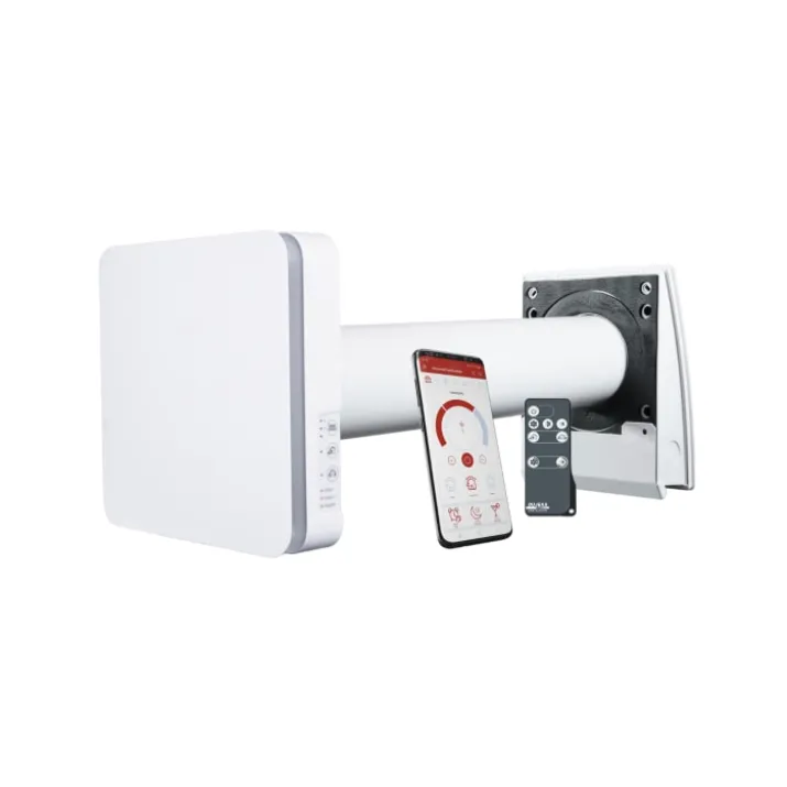 Duka One Pro 25 S ventilator med varmegenvinding, Ø100 mm, wi-fi, hvid