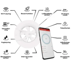 Duka S8 badventilator, Wi-Fi, hvid
