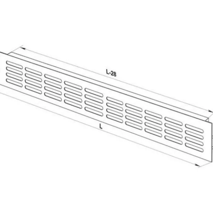 Duka ventilationsrist, 400x60 mm, hvid