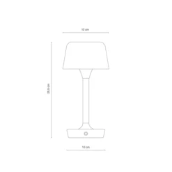 Dyberg Larsen Flow genopladelig bordlampe, hvid