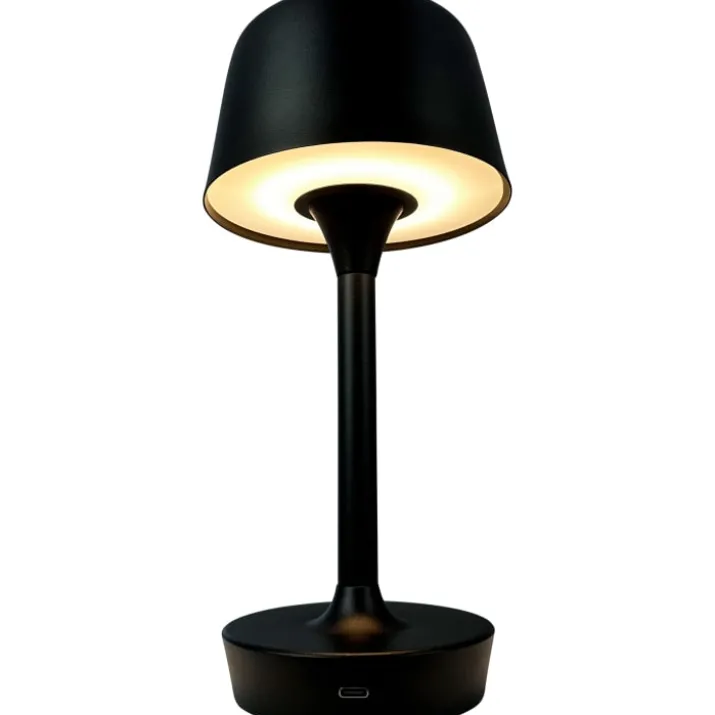 Dyberg Larsen Flow genopladelig bordlampe, sort