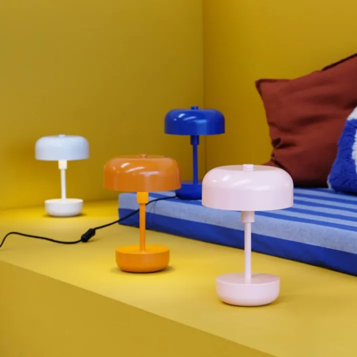 Dyberg Larsen Haipot genopladelig bordlampe, hvid