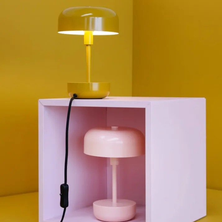 Dyberg Larsen Haipot genopladelig bordlampe, lyserød