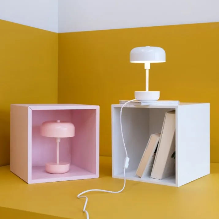 Dyberg Larsen Haipot genopladelig bordlampe, lyserød