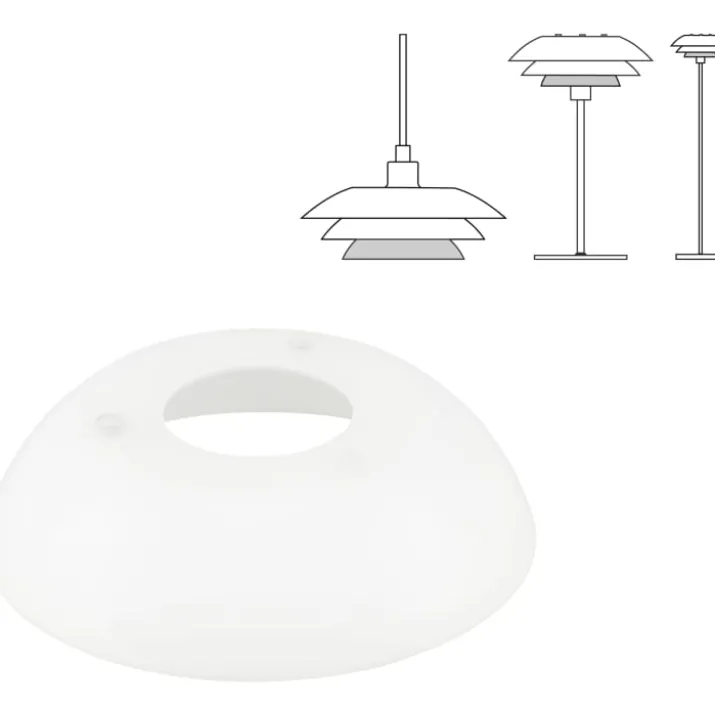 Dyberg Larsen reserveglas til DL20 lamper, nederste skærm (universal)