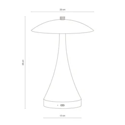 Dyberg Larsen Vienna genopladelig bordlampe, hvid