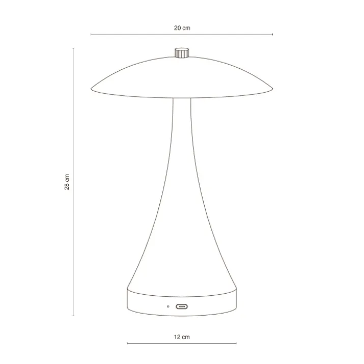 Dyberg Larsen Vienna genopladelig bordlampe, hvid