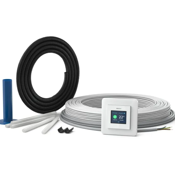 Ebeco gulvvarmesæt med varmekabel & termostat, wifi, 100W, 8,9 meter