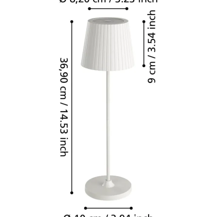 Eglo Cabozo genopladelig bordlampe, USB-C, hvid