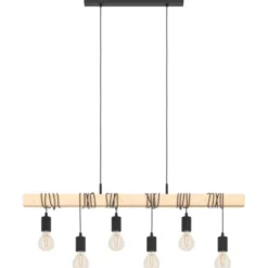 Eglo Townshend langbordspendel, 6 lamper, sort