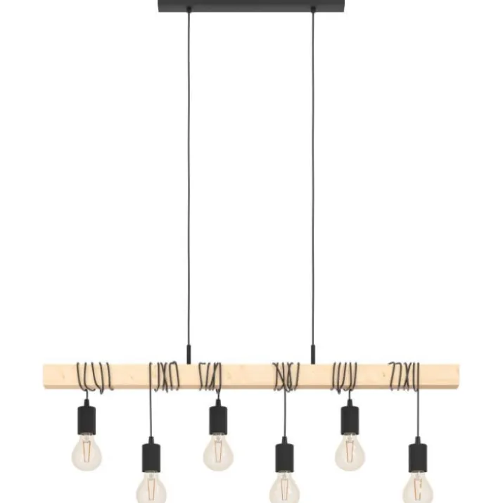 Eglo Townshend langbordspendel, 6 lamper, sort