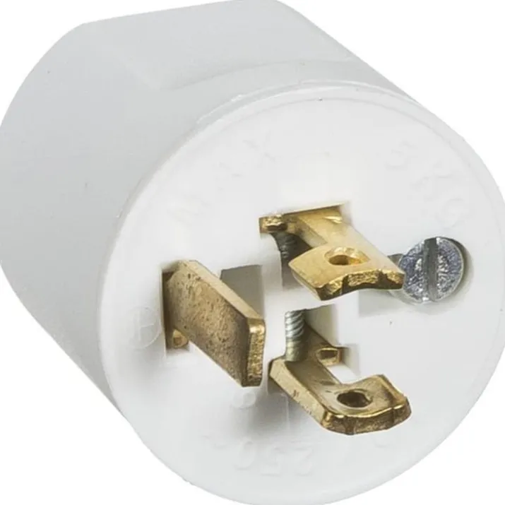 E-line lampestikprop, 2-leder + jord, hvid