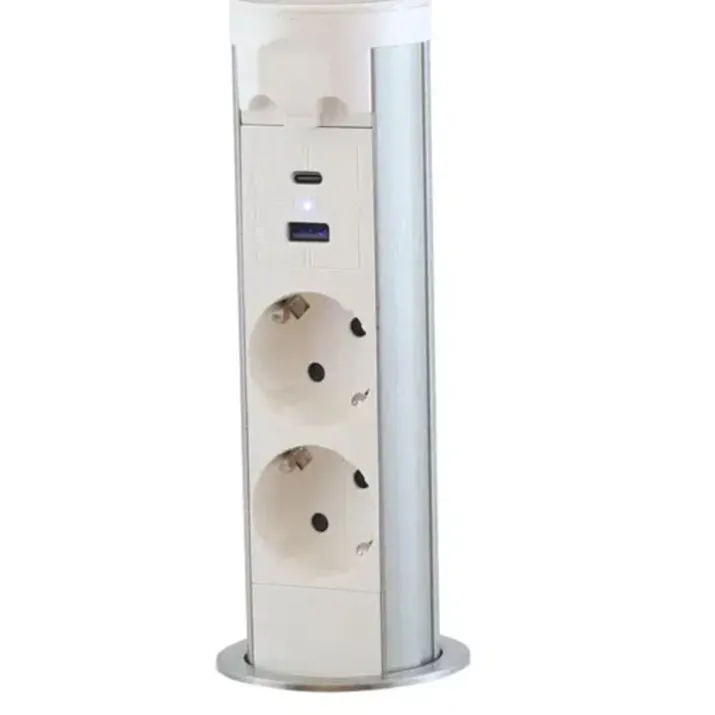 E-Line pop-up motor stikdåse med 1 udtag & USB A+C, schuko