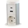E-Line pop-up stikdåse med 2 udtag & USB A+C, schuko