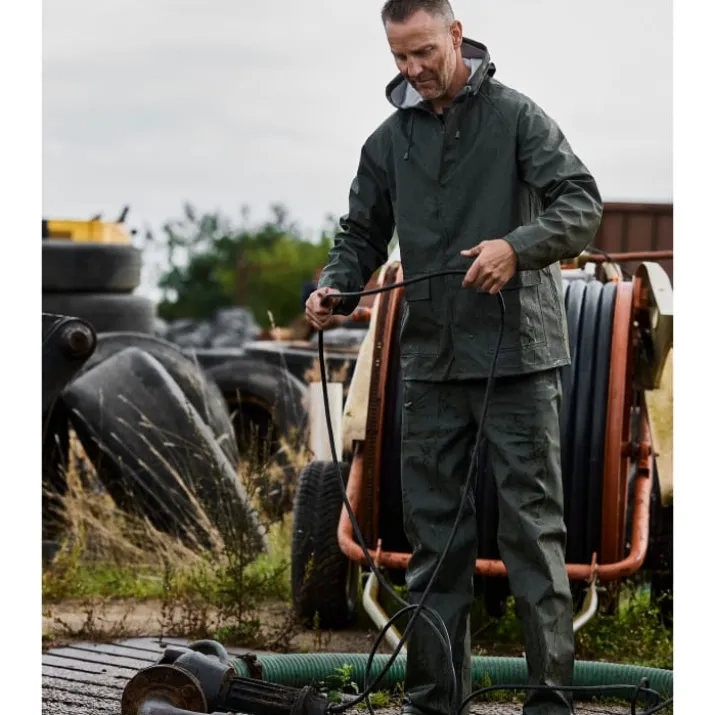 Elka Outdoor regnbukser PU/PVC, olivengrøn, str. 2XL