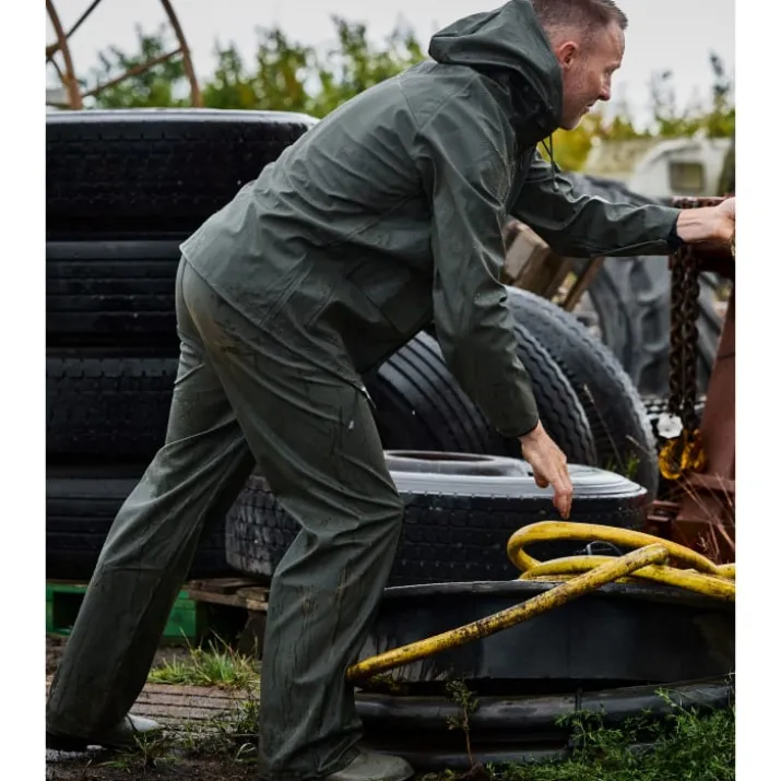 Elka Outdoor regnbukser PU/PVC, olivengrøn, str. 2XL