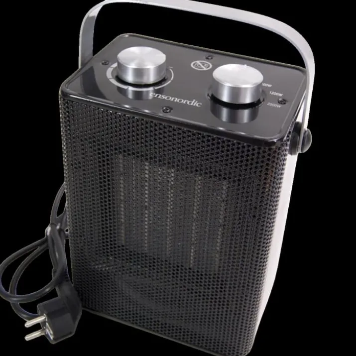 Esnonordic Case varmeblæser, 2000W i sort