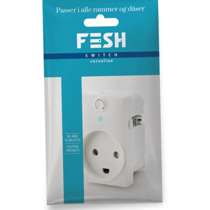 Fesh Curveline Smart stikkontakt med jord, 1,5 modul, hvid