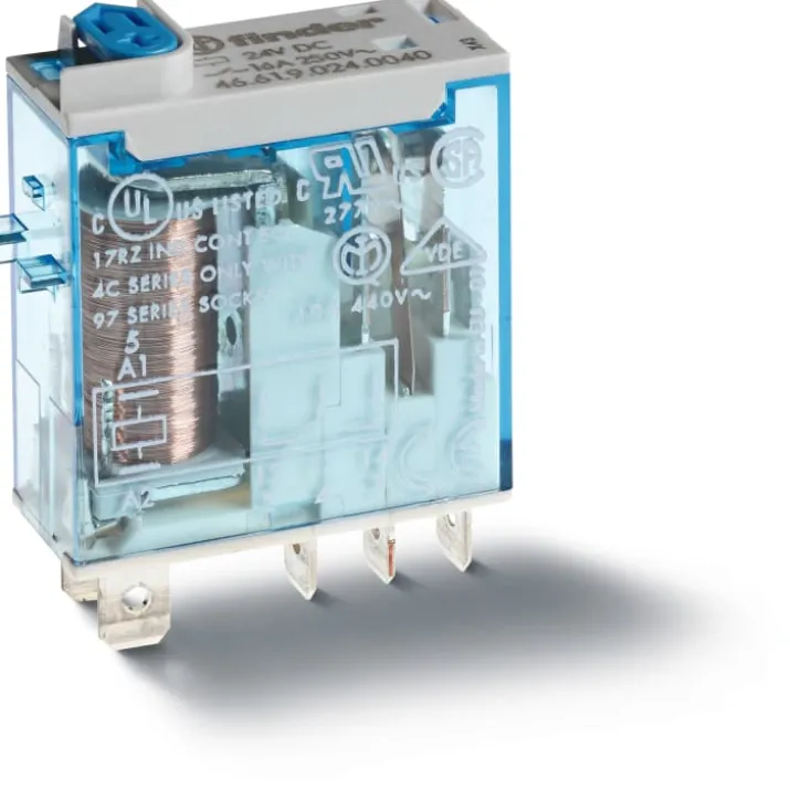Finder S46.61 stikbensrelæ, 1P, 16A, 12VAC