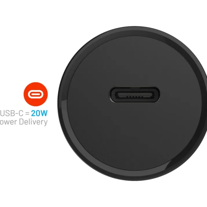 Fixed universal biloplader, USB-C, sort