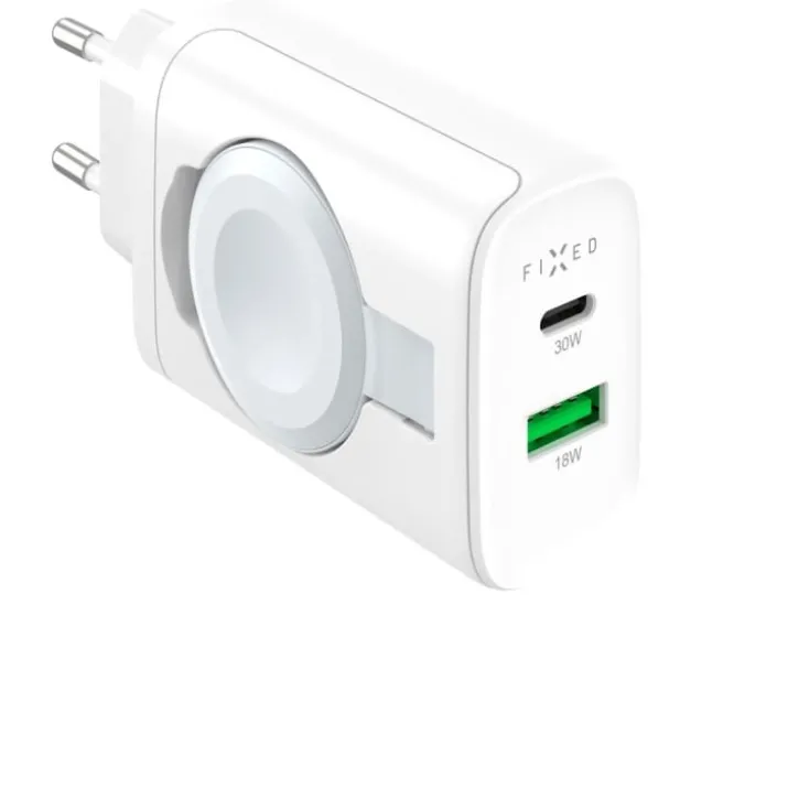 Fixed USB-A & C adapter med Apple watch oplader