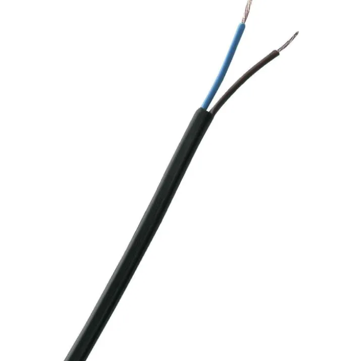 Flad plastledning PKLF 2x0,75 mm², 10 meter, sort